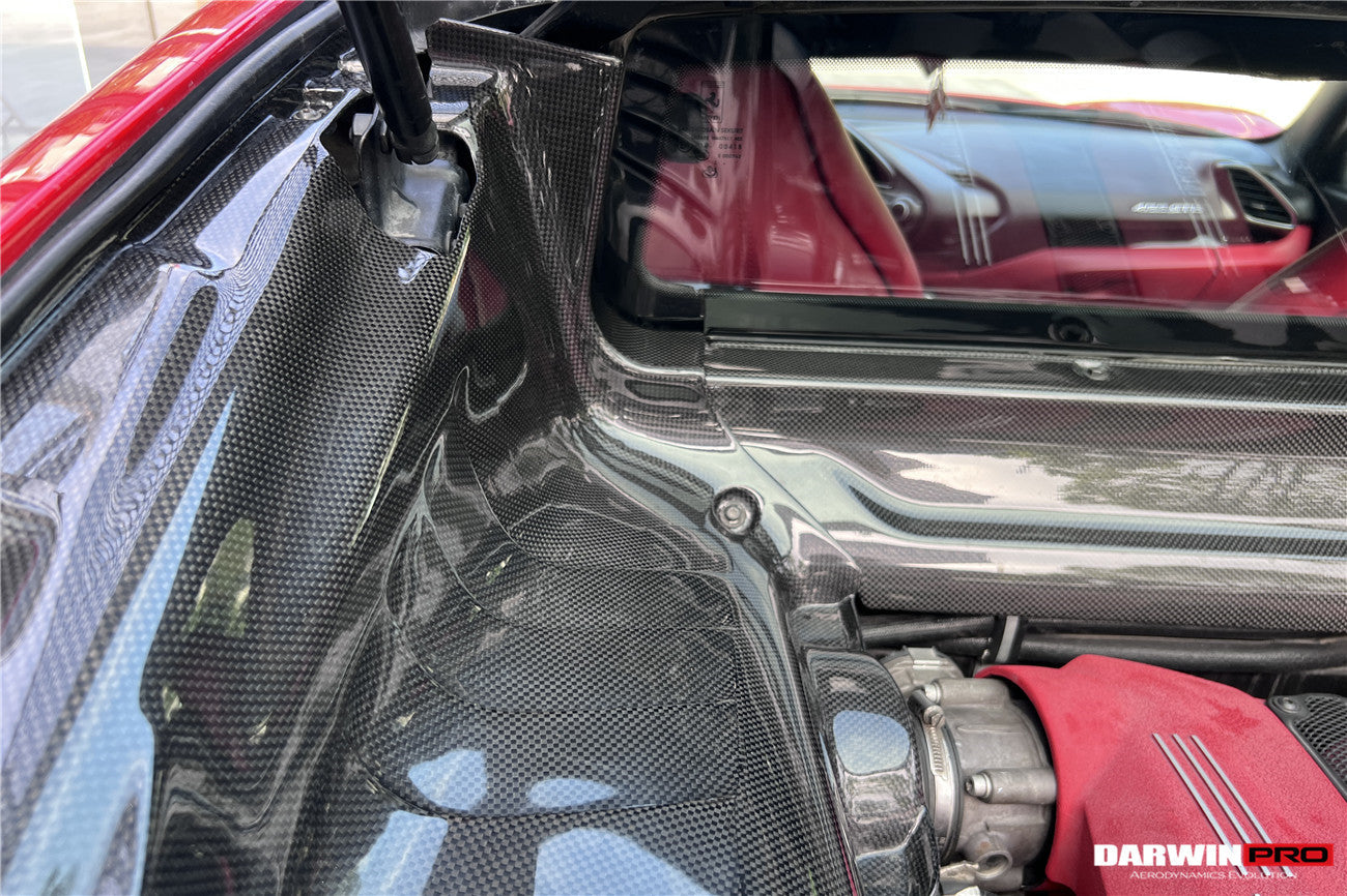DarwinPRO Autoclave Carbon Fiber Engine Bay Panels With Heat Protection | 2015-2022 Ferrari 488 GTB/Pista/F8