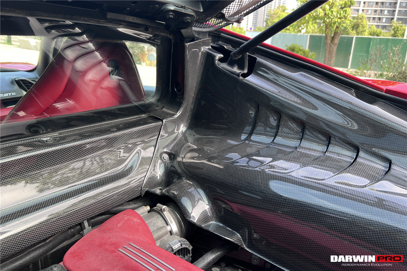 DarwinPRO Autoclave Carbon Fiber Engine Bay Panels With Heat Protection | 2015-2022 Ferrari 488 GTB/Pista/F8