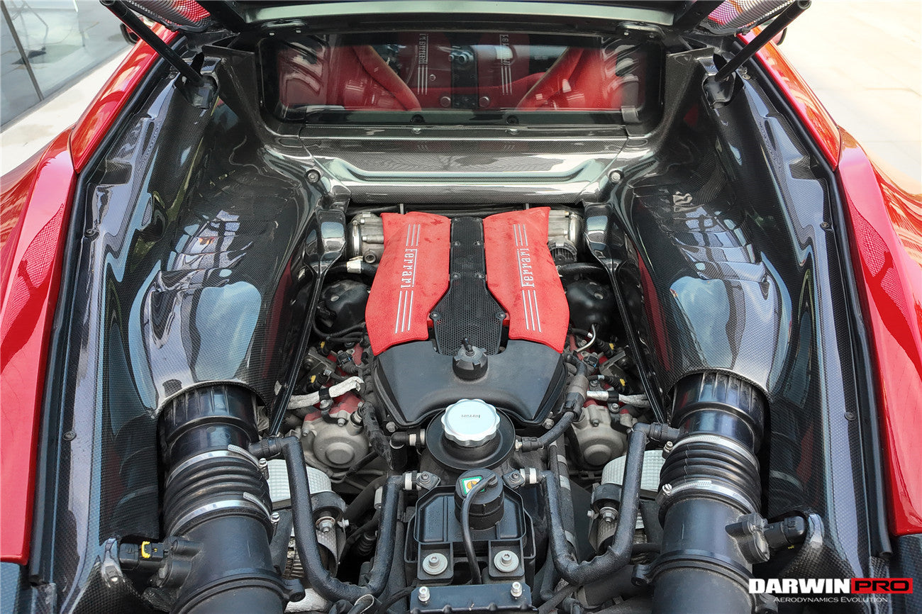 DarwinPRO Autoclave Carbon Fiber Engine Bay Panels With Heat Protection | 2015-2022 Ferrari 488 GTB/Pista/F8