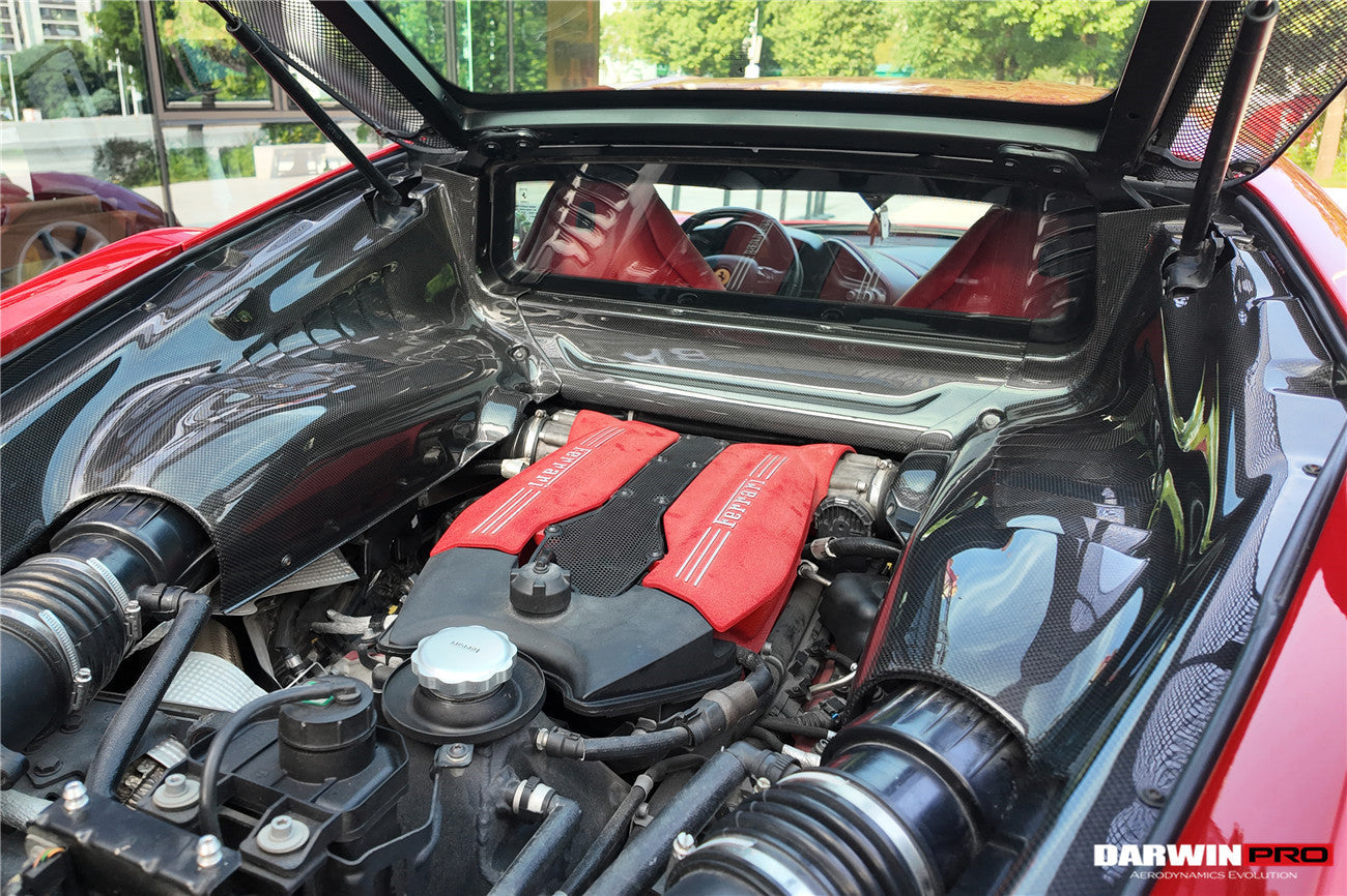 DarwinPRO Autoclave Carbon Fiber Engine Bay Panels With Heat Protection | 2015-2022 Ferrari 488 GTB/Pista/F8