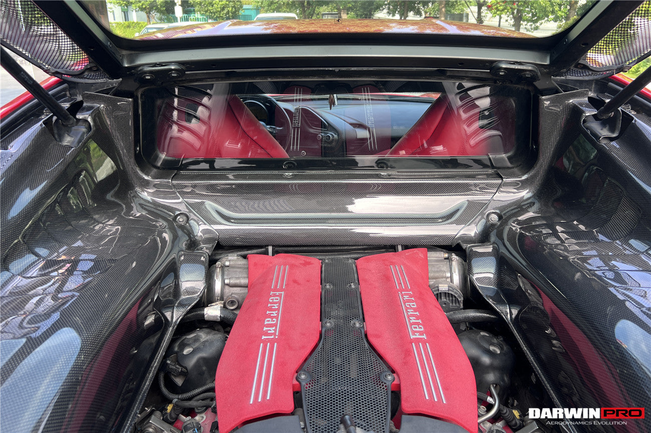 DarwinPRO 2015-2022 Ferrari 488 GTB | 488 PISTA | Cubierta cortafuegos de fibra de carbono para autoclave F8 | Reemplazo del panel de moldura del compartimento del motor