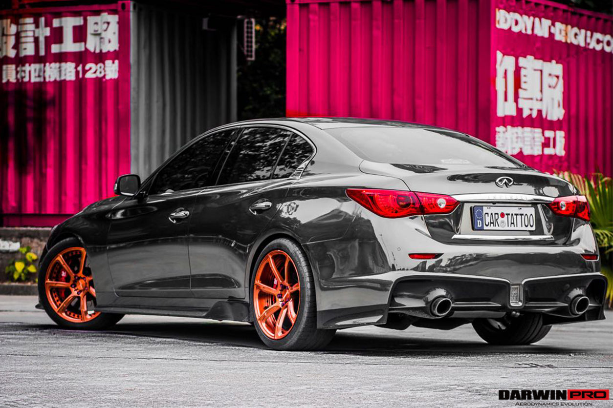 Parachoques trasero estilo EAU ROUGE para Infiniti Q50 Sedán DarwinPRO 2014-2017