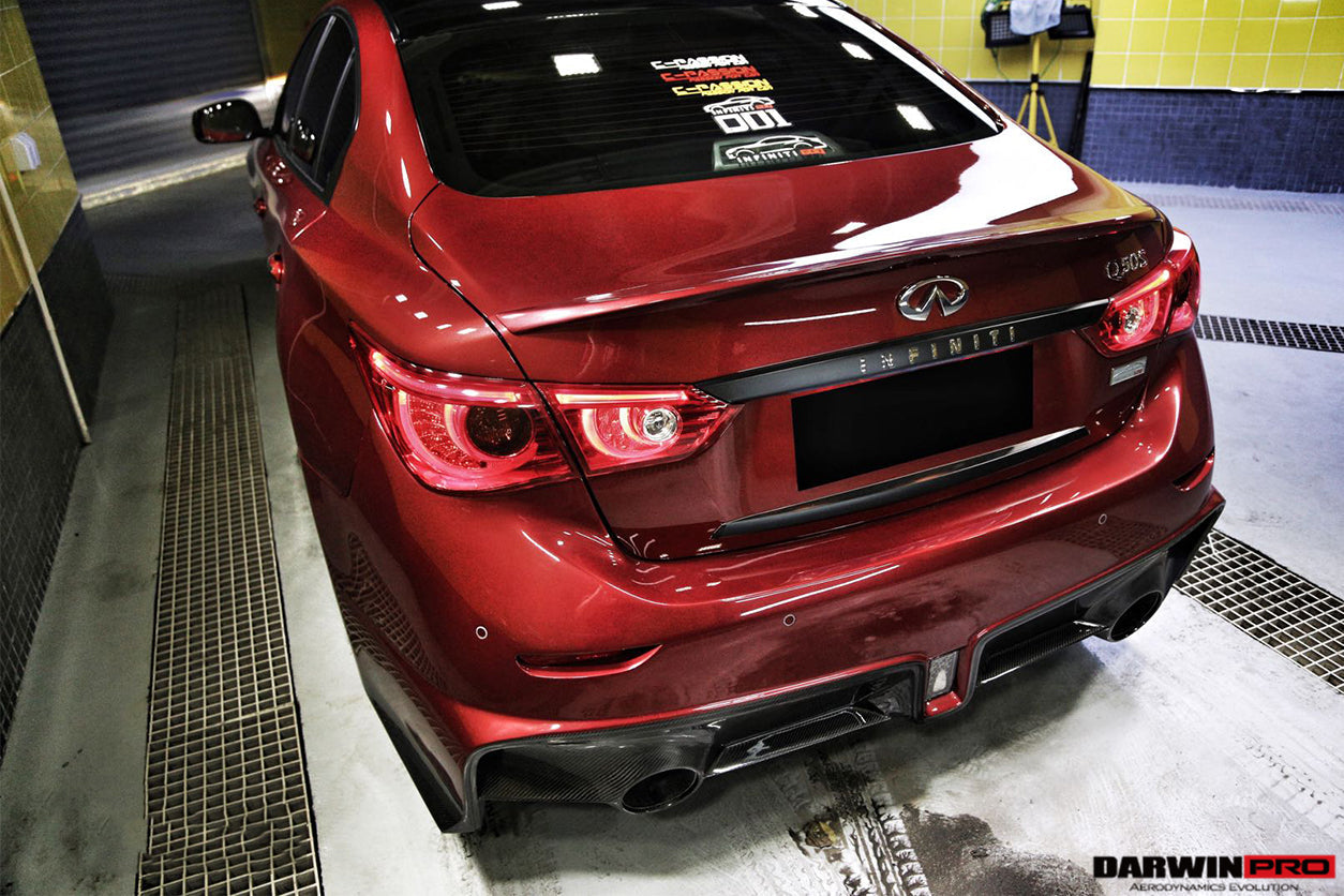 Parachoques trasero estilo EAU ROUGE para Infiniti Q50 Sedán DarwinPRO 2014-2017