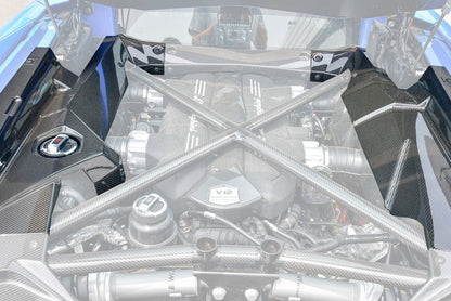 DarwinPRO Carbon Fiber Engine Bay Side Panels Land R Covers Replacement | 2011-2016 Lamborghini Aventador LP700 Coupe