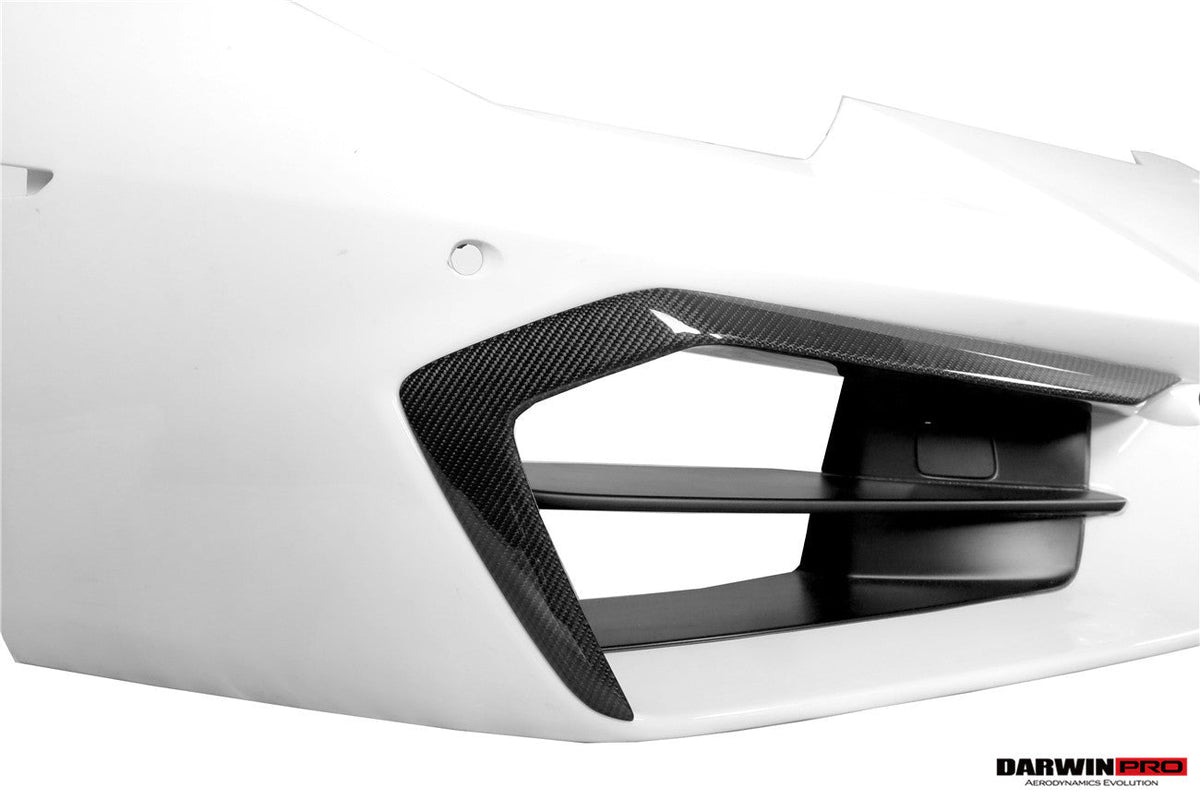 2016-2019 Lamborghini Huracan LP580 Carbon Fiber Front Bumper Canards DarwinPRO (BKSS) (CF5556BKSS580-FBCRD)