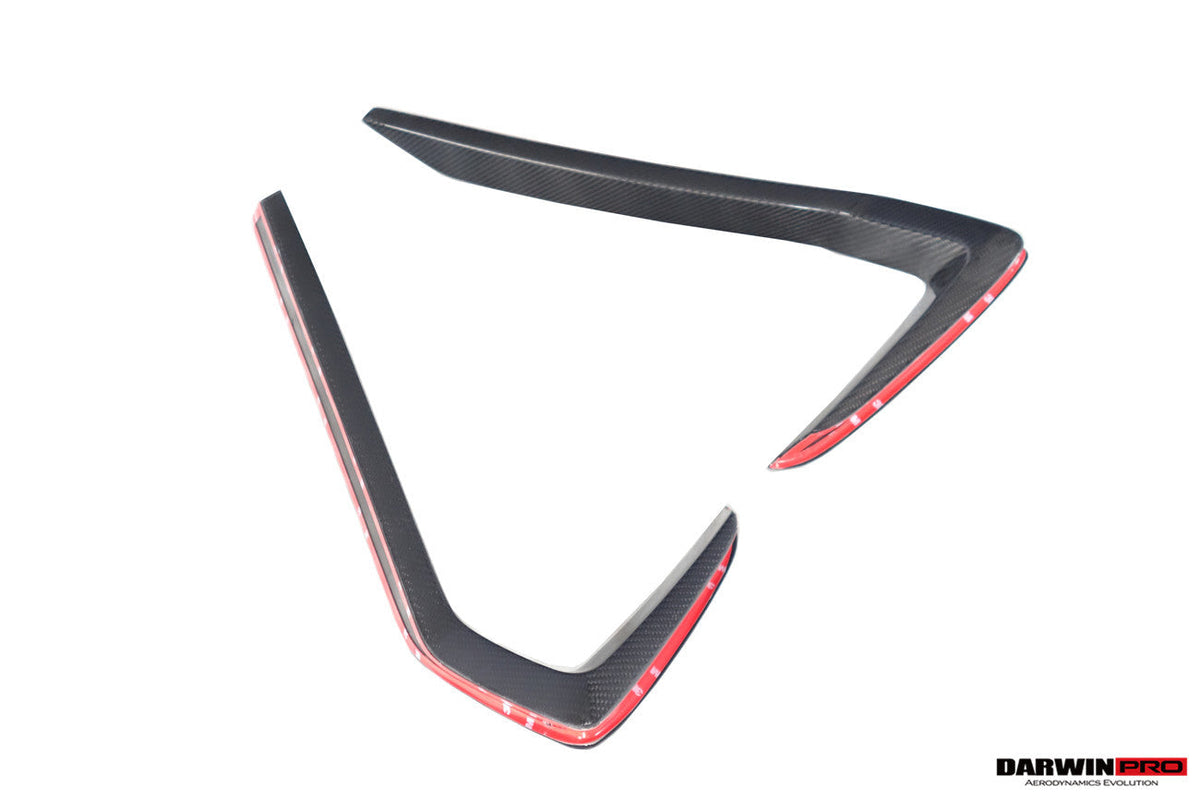 2016-2019 Lamborghini Huracan LP580 Carbon Fiber Front Bumper Canards DarwinPRO (BKSS) (CF5556BKSS580-FBCRD)