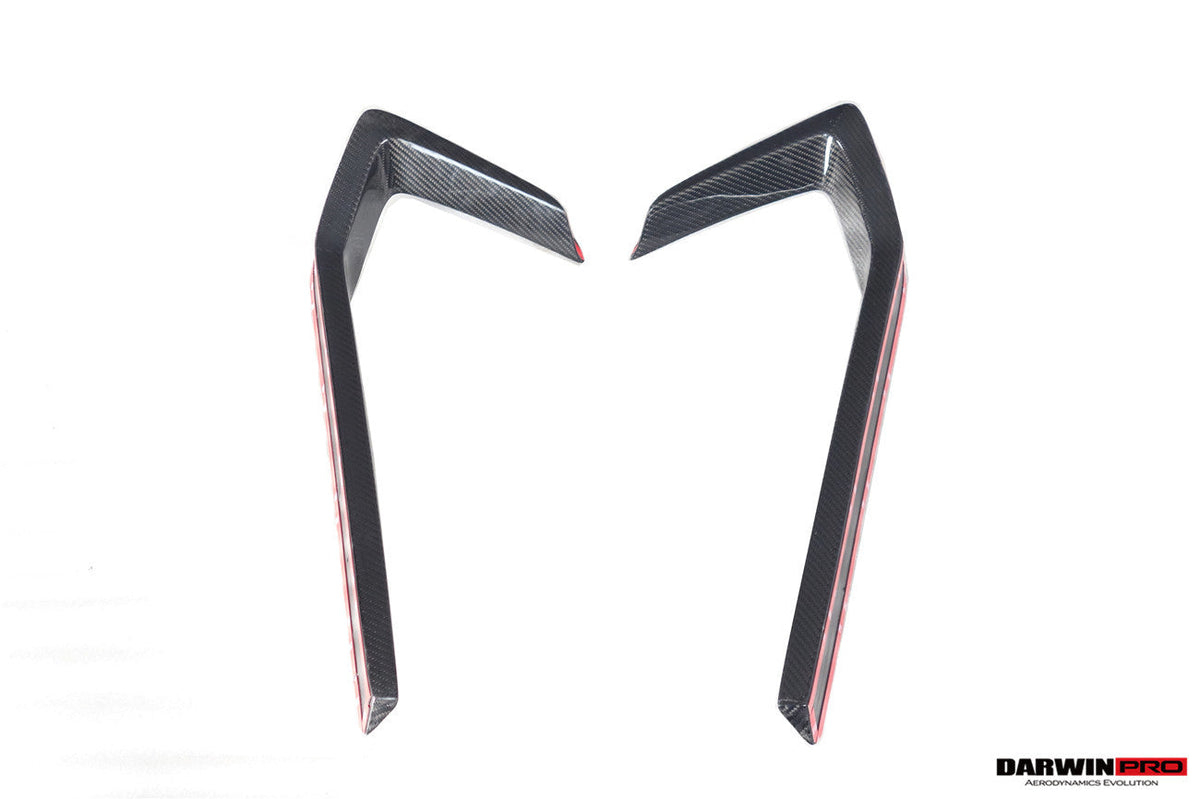 2016-2019 Lamborghini Huracan LP580 Carbon Fiber Front Bumper Canards DarwinPRO (BKSS) (CF5556BKSS580-FBCRD)
