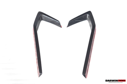 2016-2019 Lamborghini Huracan LP580 Carbon Fiber Front Bumper Canards DarwinPRO (BKSS) (CF5556BKSS580-FBCRD)