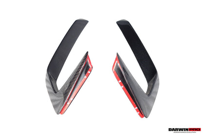2016-2019 Lamborghini Huracan LP580 Carbon Fiber Front Bumper Canards DarwinPRO (BKSS) (CF5556BKSS580-FBCRD)