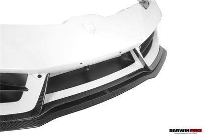 2016-2019 Lamborghini Huracan LP580 Carbon Fiber Front Lip Splitter DarwinPRO (BKSS) (CF5556BKSS580-FL)