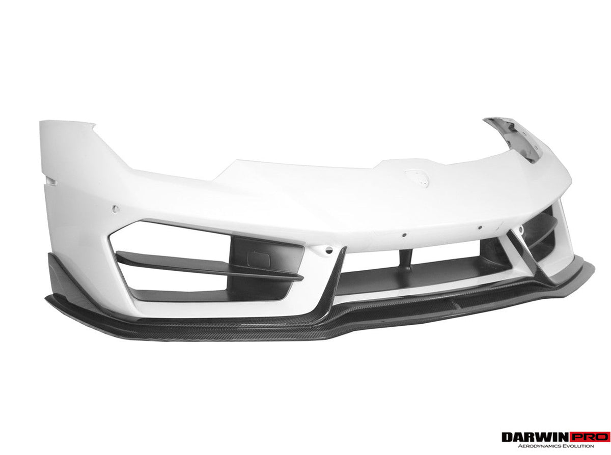 2016-2019 Lamborghini Huracan LP580 Carbon Fiber Front Lip Splitter DarwinPRO (BKSS) (CF5556BKSS580-FL)