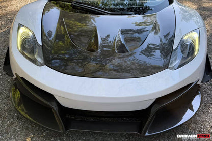 Parachoques delantero DarwinPRO Rebel Performance Style de fibra de carbono parcial con borde | McLaren MP4, 12C (2011-2014)