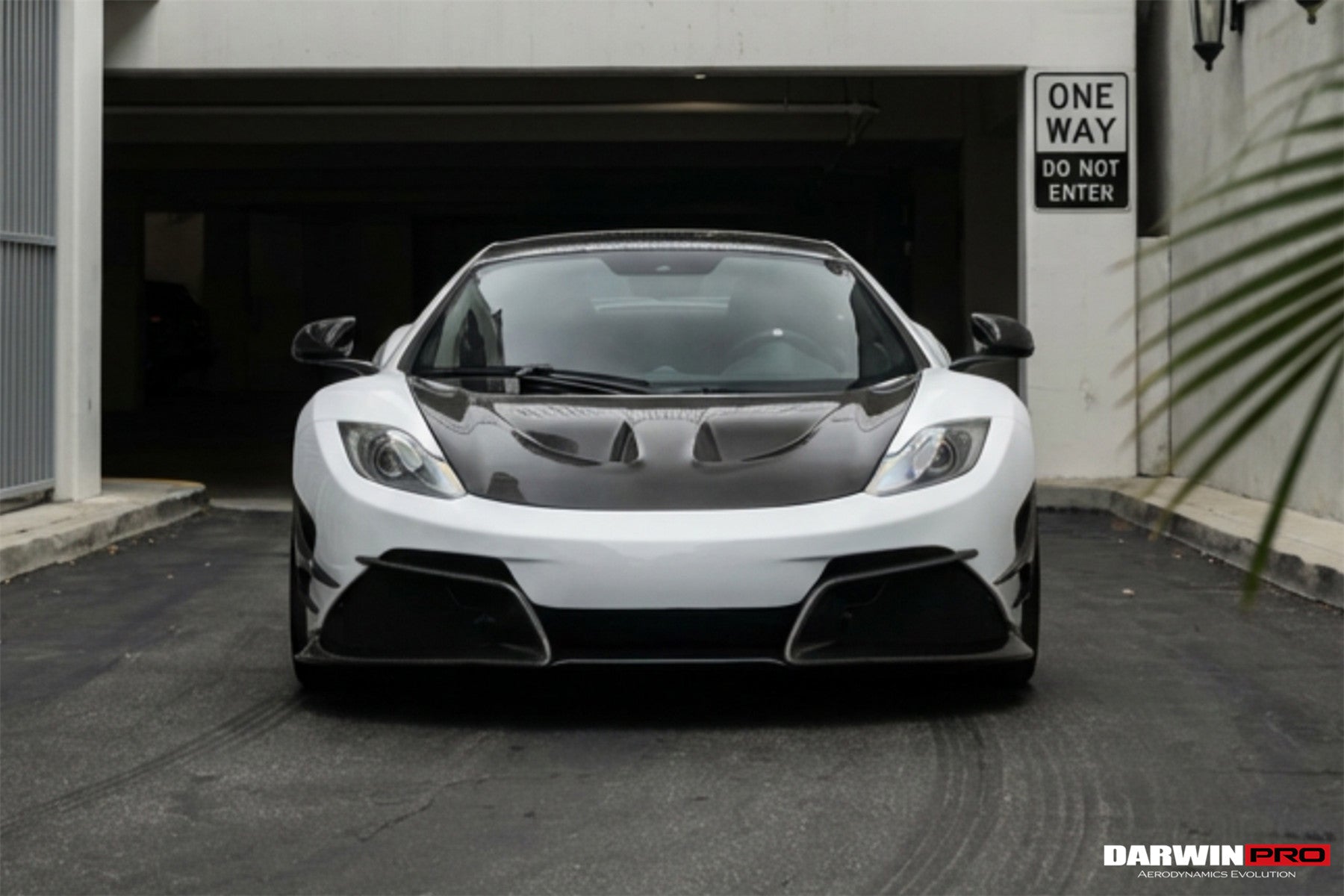 Parachoques delantero DarwinPRO Rebel Performance Style de fibra de carbono parcial con borde | McLaren MP4, 12C (2011-2014)