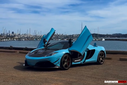 Parachoques delantero DarwinPRO Rebel Performance Style de fibra de carbono parcial con borde | McLaren MP4, 12C (2011-2014)