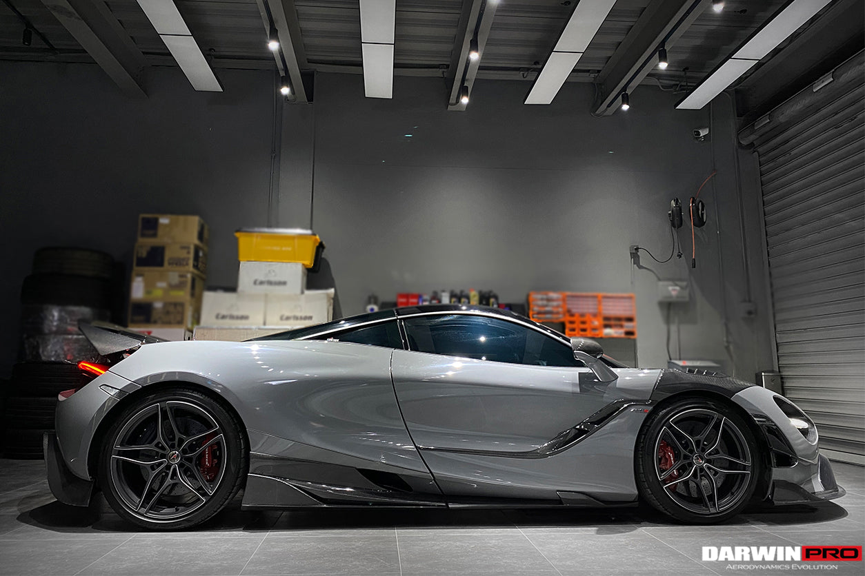 DarwinPRO Se²NWB Style Carbon Fiber Side Skirts | 2017-2023 McLaren 720s