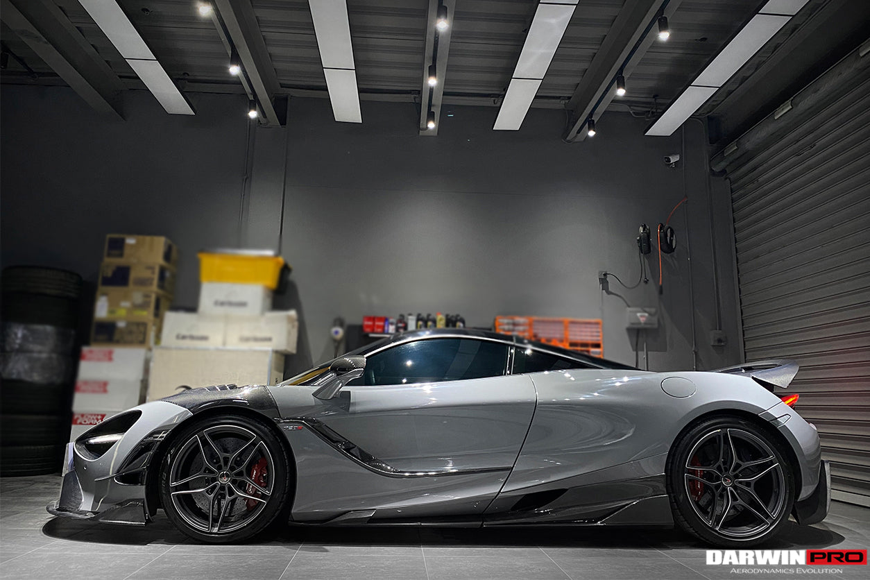 DarwinPRO Se²NWB Style Carbon Fiber Side Skirts | 2017-2023 McLaren 720s