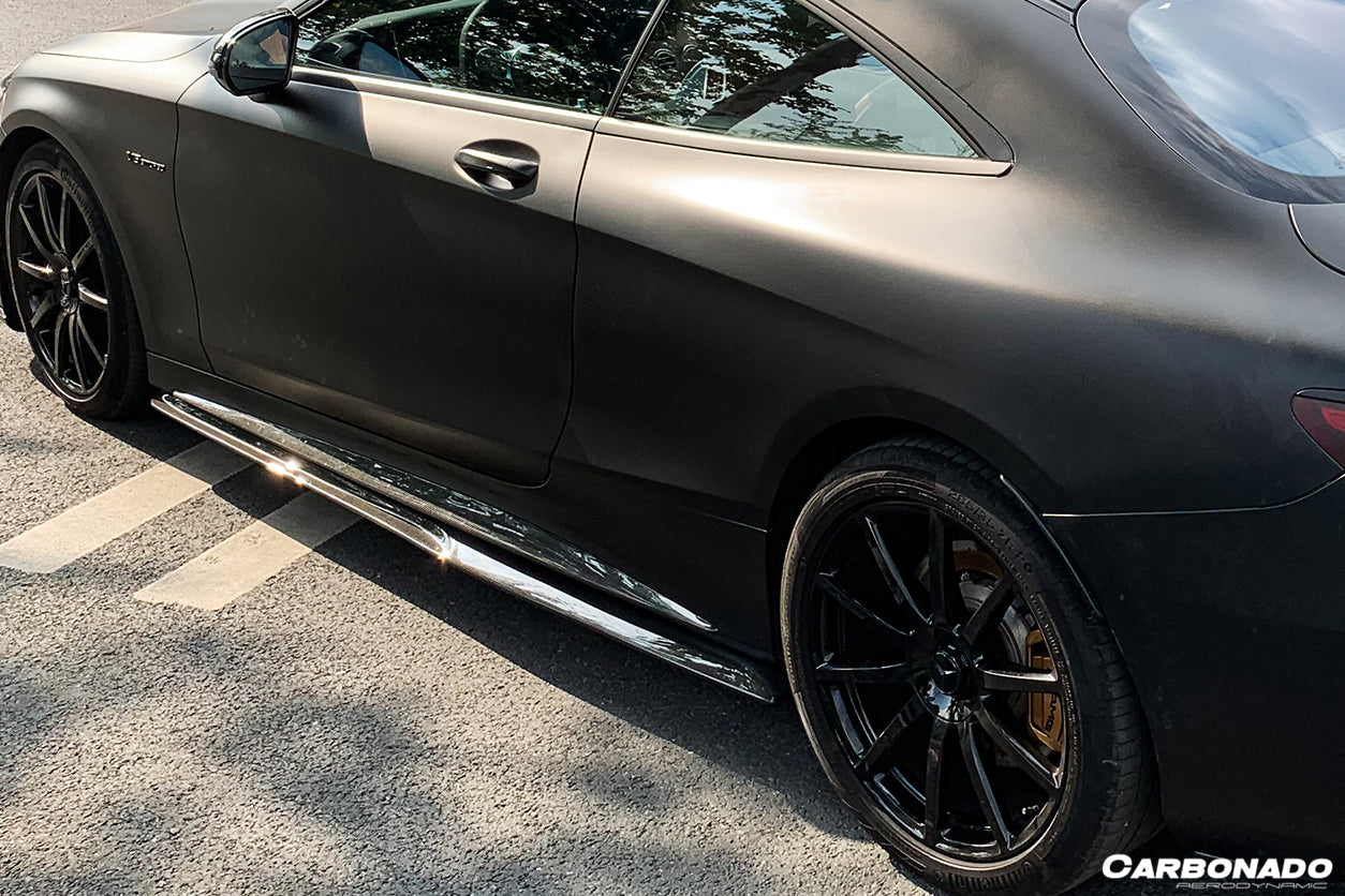 DarwinPRO 2014-2021 Mercedes Benz C217 S63 S65 AMG Coupe Carbon Fiber Side Skirts Extension