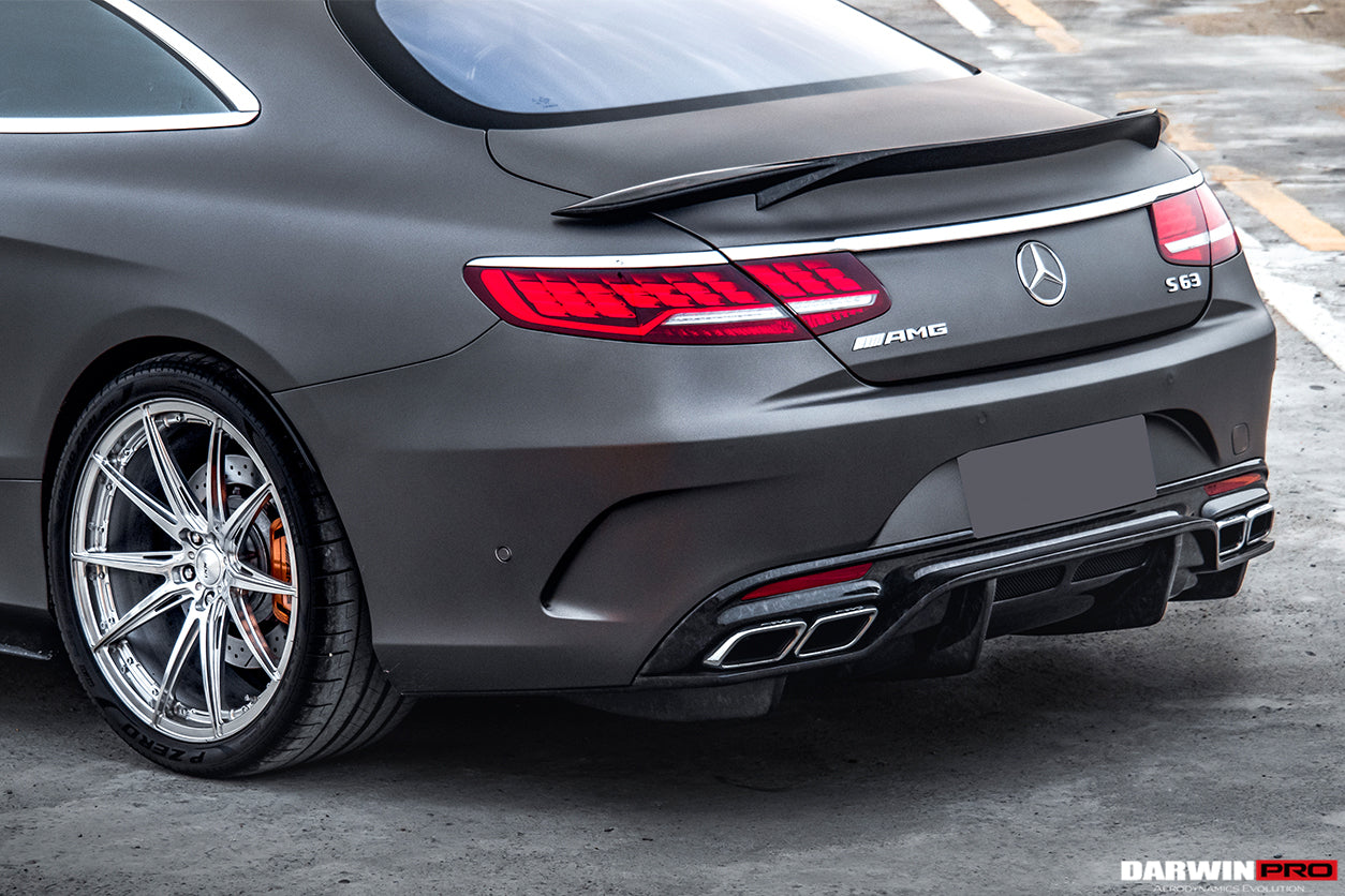 DarwinPRO 2014-2021 Mercedes Benz C217 S63 & S65 AMG Coupe BKSS Style Carbon Fiber Rear Diffuser