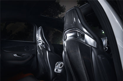 DarwinPRO 2015-2018 Mercedes Benz C63 S CLA45 AMG Sedan Carbon Fiber Seat-back Cover