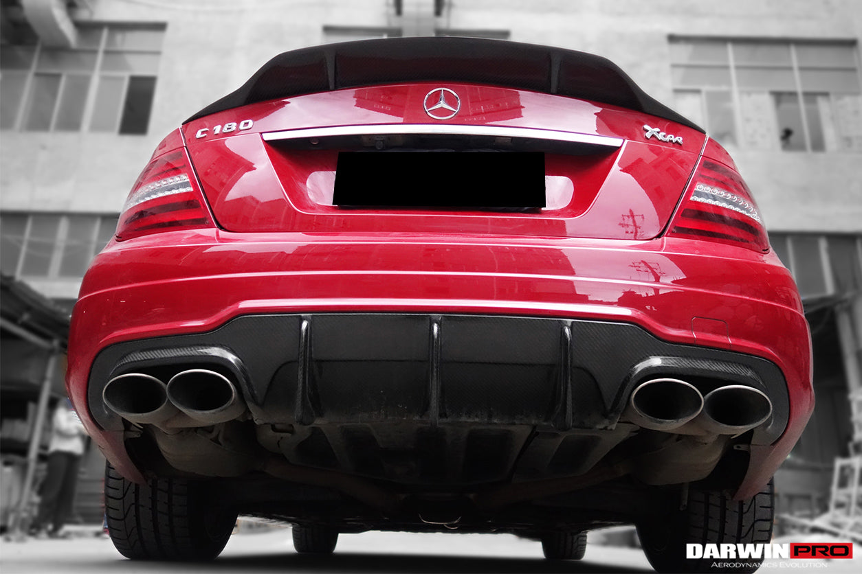 DarwinPRO 2012-2014 Mercedes Benz W204 C Class & C63 AMG Carbon Fiber Rear Lip Diffuser