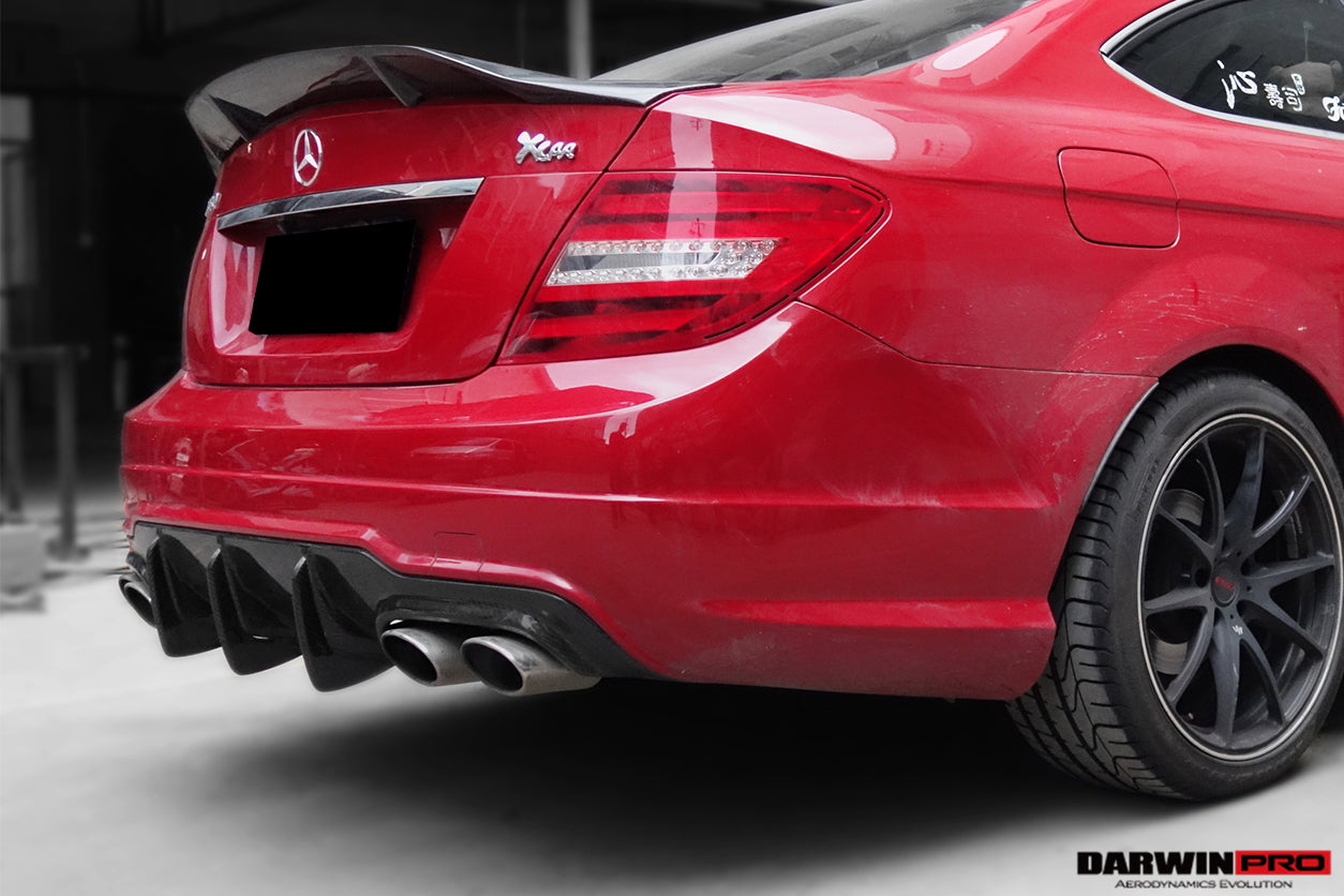 DarwinPRO 2012-2014 Mercedes Benz W204 C Class & C63 AMG Carbon Fiber Rear Lip Diffuser