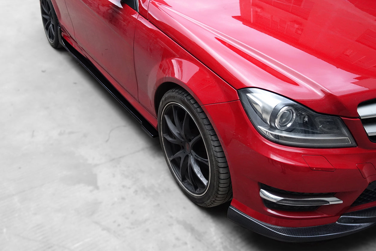 DarwinPRO 2012-2014 Mercedes Benz W204 C Class Coupe DP Style Carbon Fiber Side Skirts Under Board