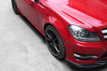 DarwinPRO 2012-2014 Mercedes Benz W204 C Class Coupe DP Style Carbon Fiber Side Skirts Under Board