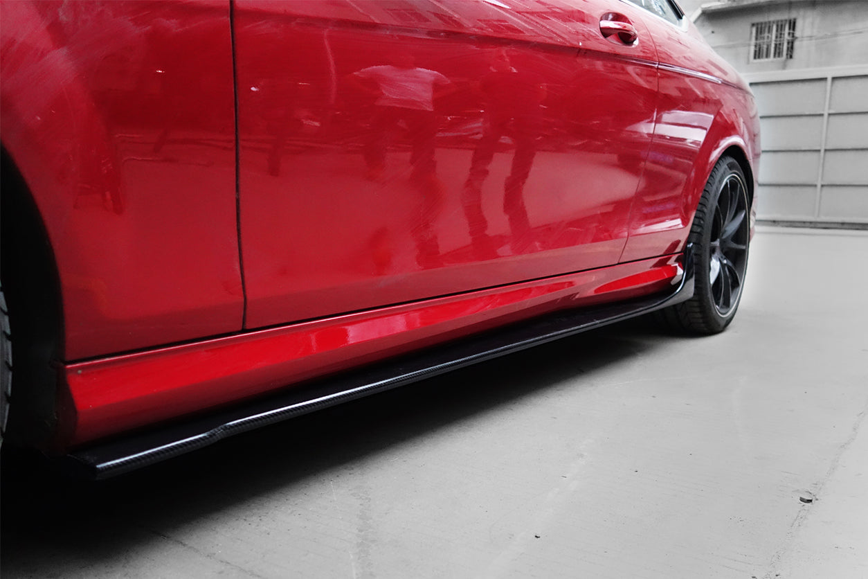DarwinPRO 2012-2014 Mercedes Benz W204 C Class Coupe DP Style Carbon Fiber Side Skirts Under Board