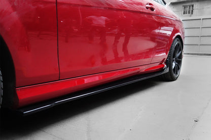 DarwinPRO 2012-2014 Mercedes Benz W204 C Class Coupe DP Style Carbon Fiber Side Skirts Under Board