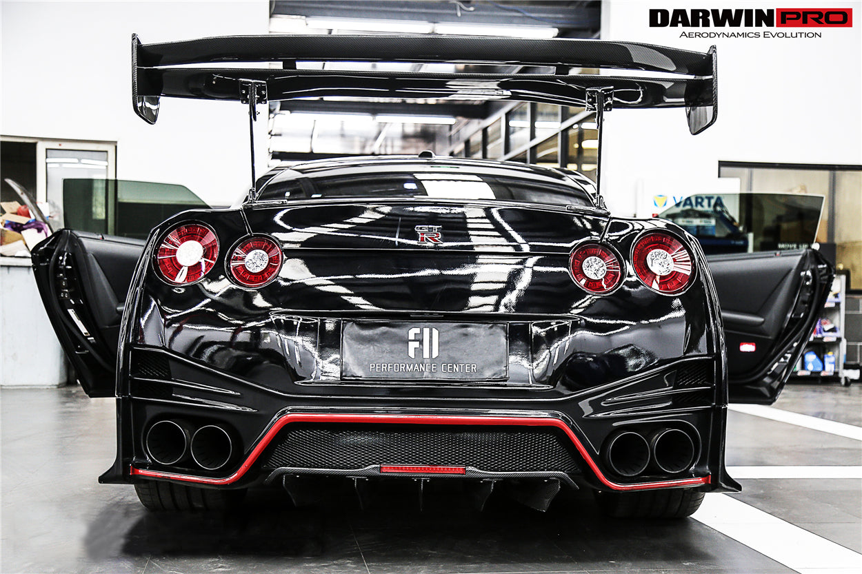 DarwinPRO 2012-2023 Nissan GTR R35 DBA EBA NSM Style Carbon Fiber Rear Diffuser Undertary With canards & break light
