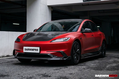 Borde delantero DarwinPRO 2024-2026 Tesla Model 3 Highland RWD AWD con diseño IMP de fibra de carbono (NO APTO PARA RENDIMIENTO)