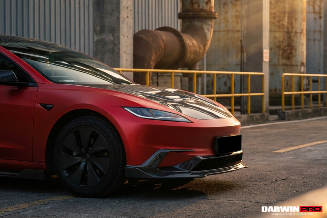 Borde delantero DarwinPRO 2024-2026 Tesla Model 3 Highland RWD AWD con diseño IMP de fibra de carbono (NO APTO PARA RENDIMIENTO)