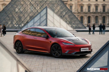 Borde delantero DarwinPRO 2024-2026 Tesla Model 3 Highland RWD AWD con diseño IMP de fibra de carbono (NO APTO PARA RENDIMIENTO)