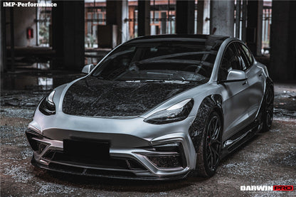 DarwinPRO 2017-2026 Tesla Model 3 IMP Performance Carbon Fiber Side Skirts With Under Board | Fits Model 3, Model 3 Highland RWD AWD, Performance