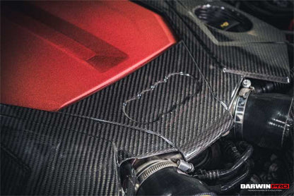 Reemplazo de cubierta de motor de fibra de carbono seca estilo OEM DarwinPRO 2019-2025 para Audi RS6 Avant C8 y RS7 C8 Quattro
