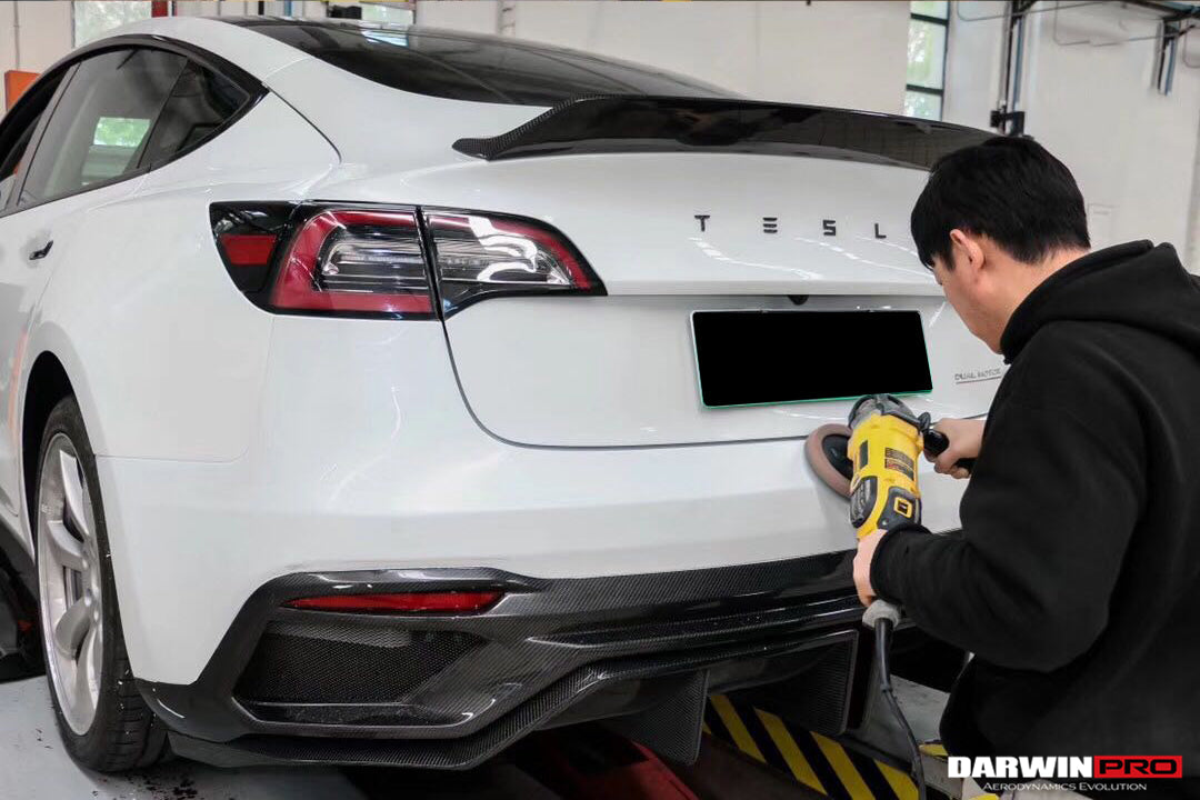 DarwinPRO 2021-2023 Tesla Model 3 IMP Performance Partial Carbon Fiber Rear Bumper