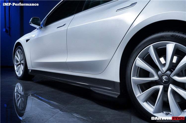 DarwinPRO 2017-2026 Tesla Model 3 IMP Performance Carbon Fiber Side Skirts | Fits Model 3, Model 3 Highland RWD AWD, Performance