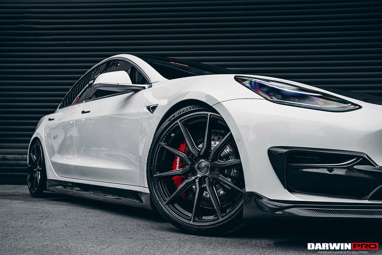 DarwinPRO 2017-2026 Tesla Model 3 IMP Performance Carbon Fiber Side Skirts | Fits Model 3, Model 3 Highland RWD AWD, Performance