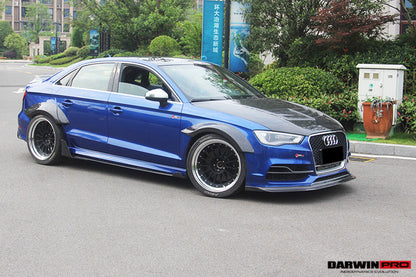 Faldones laterales DarwinPRO 2013-2016 Audi S3 y A3 Sline 8V.1 Sedán estilo BKSS con alerones