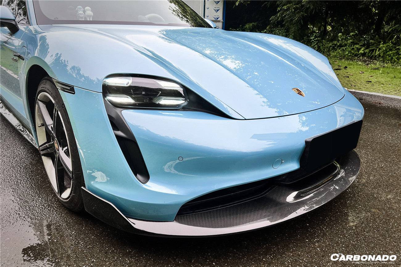 Carbonado 2019-2023 Porsche Taycan 4    4S    GTS    TURBO OD Style DRY Carbon Fiber Front Lip