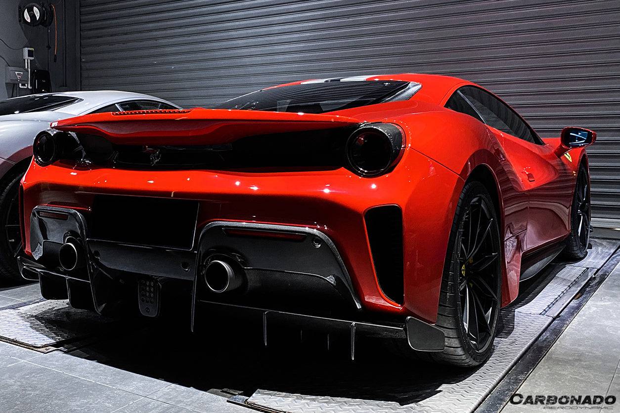 Carbonado 2018-2020 Ferrari 488 Pista OEM Style Part Carbon Fiber Rear Bumper
