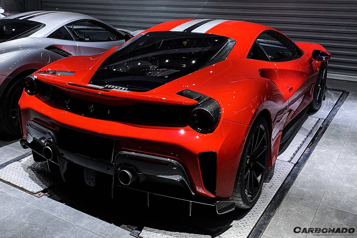 Carbonado 2018-2020 Ferrari 488 Pista OEM Style Part Carbon Fiber Rear Bumper