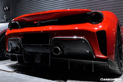 Carbonado 2018-2020 Ferrari 488 Pista OEM Style Part Carbon Fiber Rear Bumper