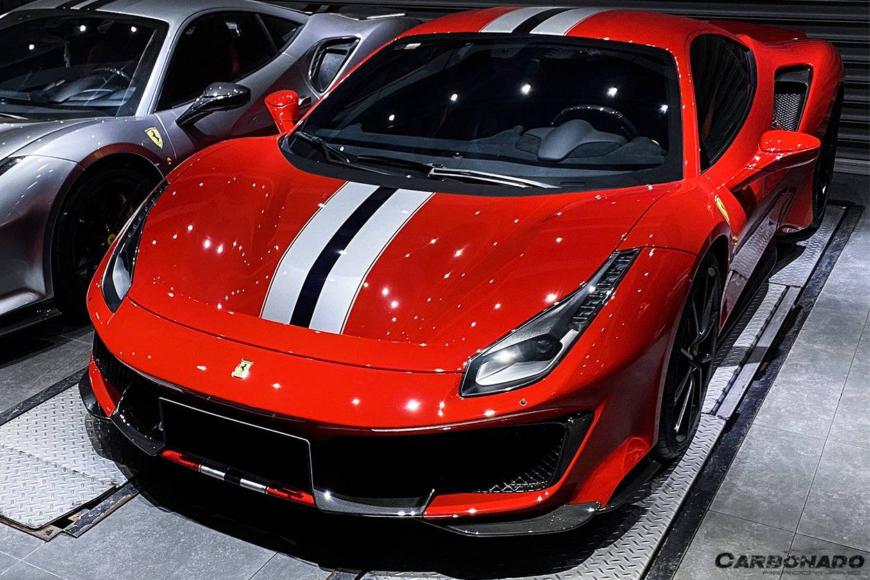 Parachoques delantero de fibra de carbono para Ferrari 488 Pista Carbonado 2018-2020, pieza estilo OEM