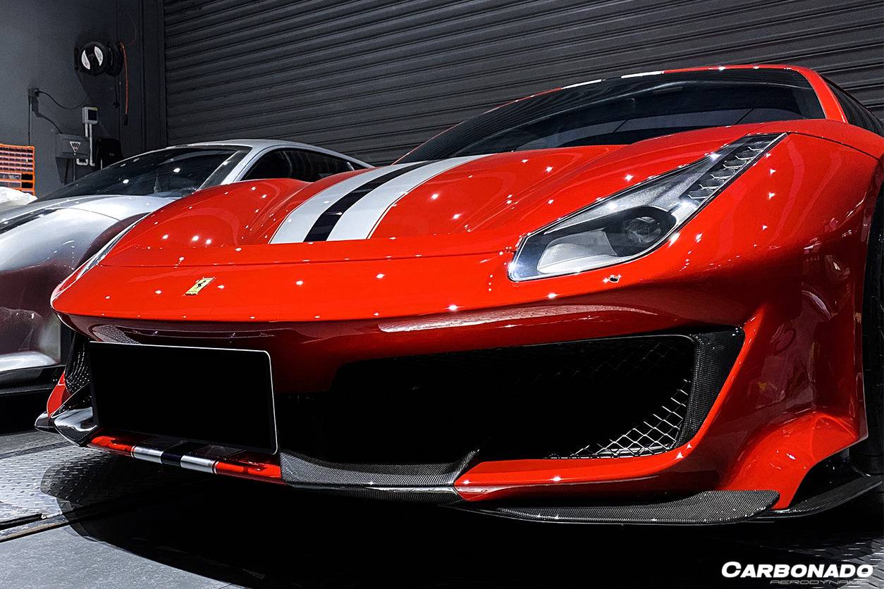 Parachoques delantero de fibra de carbono para Ferrari 488 Pista Carbonado 2018-2020, pieza estilo OEM
