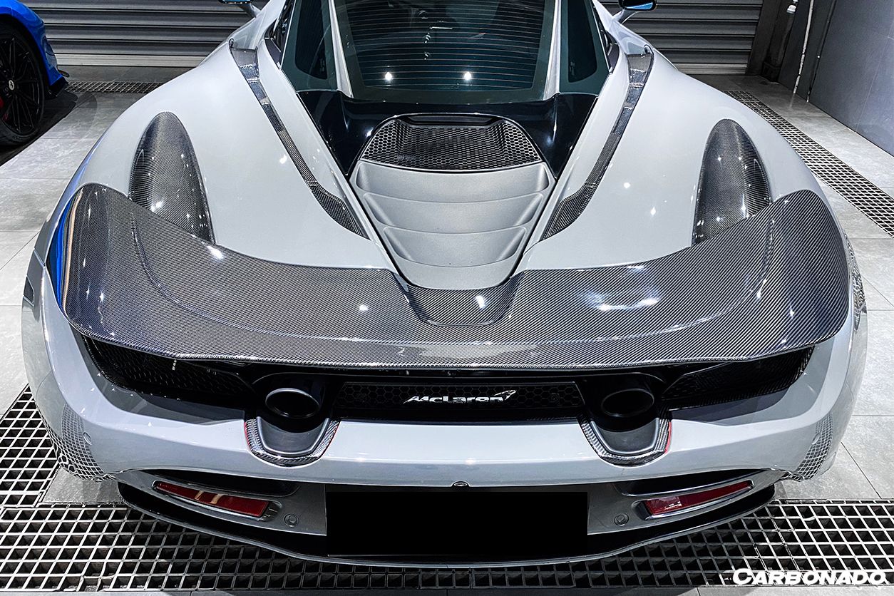 Carbonado OEM Style Dry Carbon Fiber Rear Bumper Upper Exhaust Valance Panel | 2017-2022 McLaren 720S