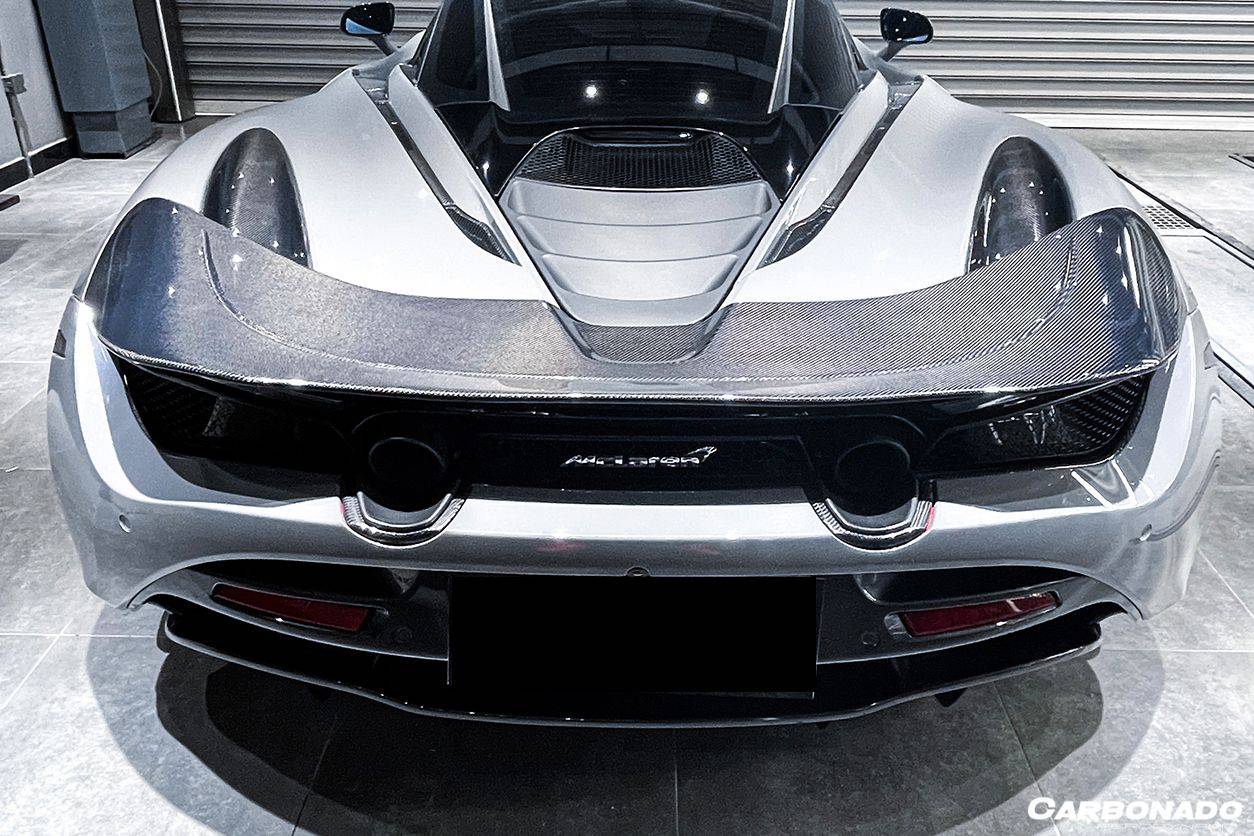 Carbonado OEM Style Dry Carbon Fiber Rear Bumper Upper Exhaust Valance Panel | 2017-2022 McLaren 720S
