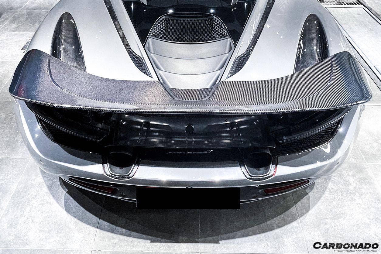 Carbonado OEM Style Dry Carbon Fiber Rear Bumper Upper Exhaust Valance Panel | 2017-2022 McLaren 720S