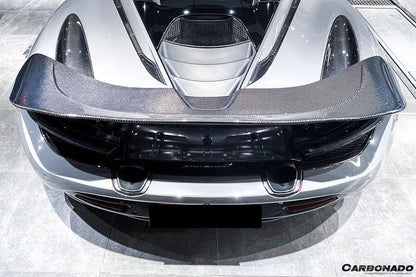 Carbonado OEM Style Dry Carbon Fiber Rear Bumper Upper Exhaust Valance Panel | 2017-2022 McLaren 720S
