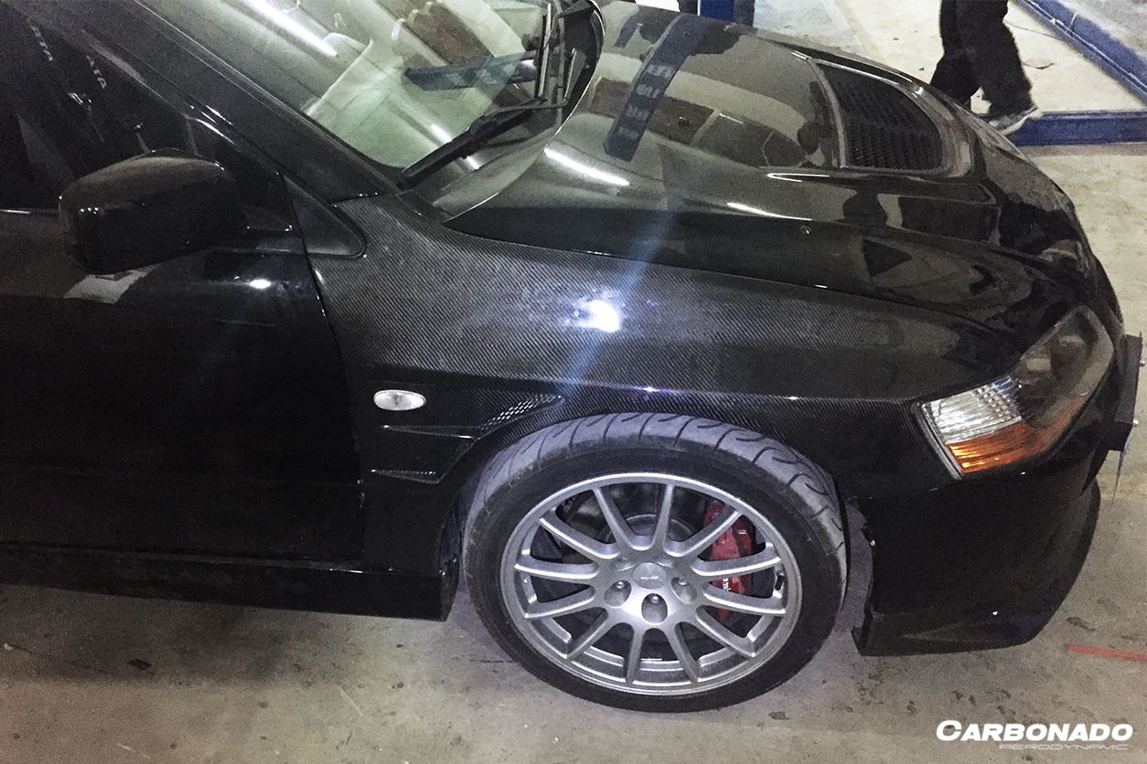 Carbonado D1 Style Carbon Fiber Fender | 2003-2006 Mitsubishi Evo 7/8/9